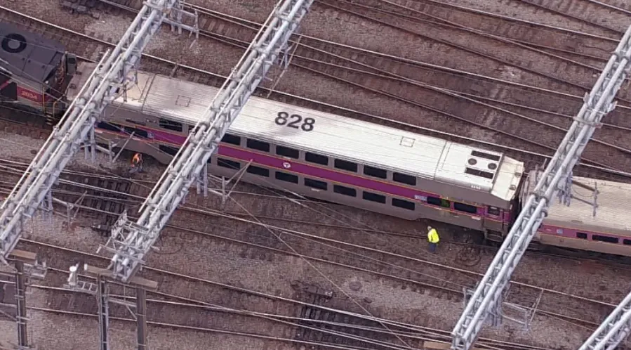 Providence-bound MBTA train derails near South Station
