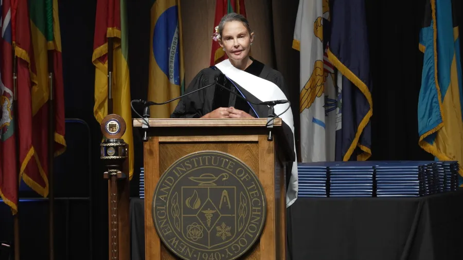 Actress and activist Ashley Judd speaks at NEIT commencement
